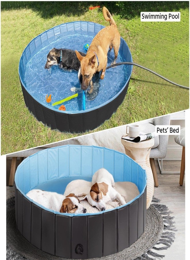 Yaheetech Foldable Dog Pool Collapsible Hard Plastic Dog Swimming Pool Portable Pet Pools Doggie Wading Pool Bath Tub for Puppy Small Medium Large Dogs, 63 x 12 Inches Black - Image 2